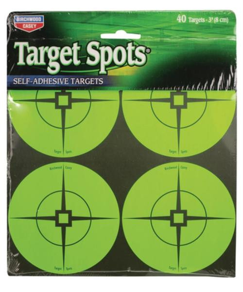 Birchwood Casey Self-Adhesive Target Spots Atomic Green With Crosshairs 6", 10 Spots