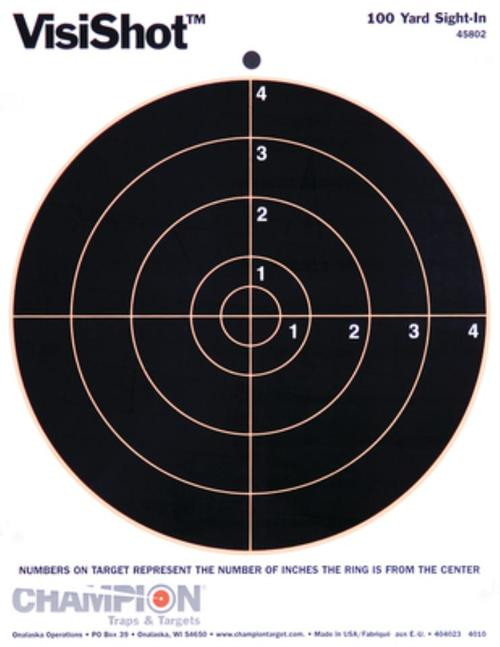 Champion Visishot 8" Bullseye Target, 10/Pack