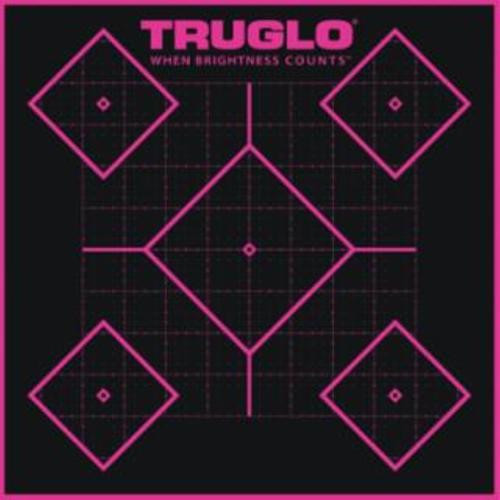 Truglo 6 Pack 5 Diamond TargetsHi-Viz 1/4 Measurments Self-Adhesive Pink