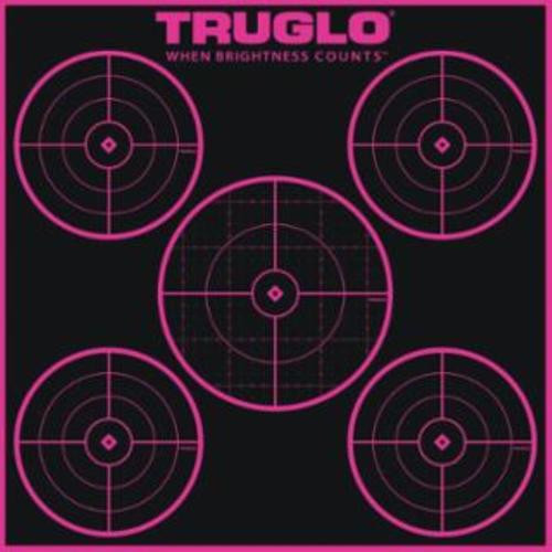 Truglo 6 Pack 5 Circle Targets Hi-Viz 1/4 Measurments Self-Adhesive Pink