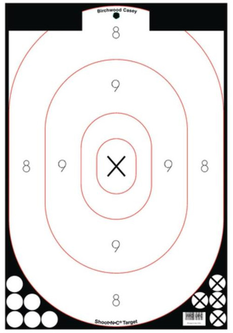 Birchwood Casey Shoot-N-C White/Black 12x18" Silhouette 5 Targets, 90 Pasters