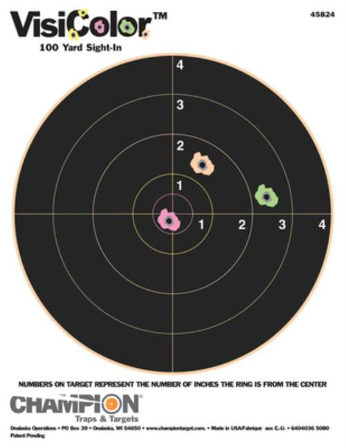 Champion Visicolor 8" Bullseye Target, 10/Pack