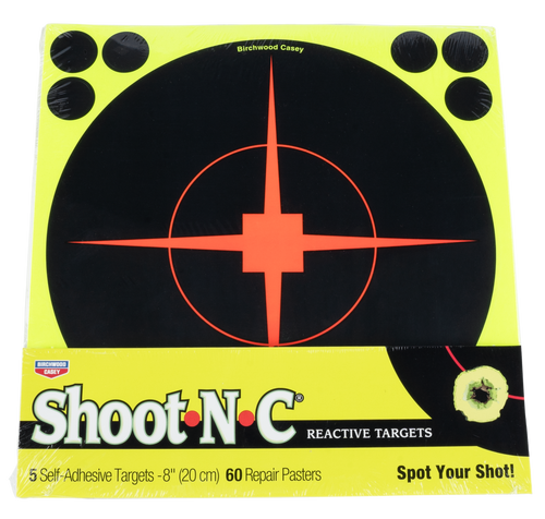 Birchwood Casey Shoot-N-C Paper 8" Bullseye Black, 5 Pack