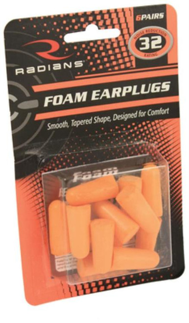 Radians Resistor 32 Disposable Foam Earplugs, 6 Pair Uncordered