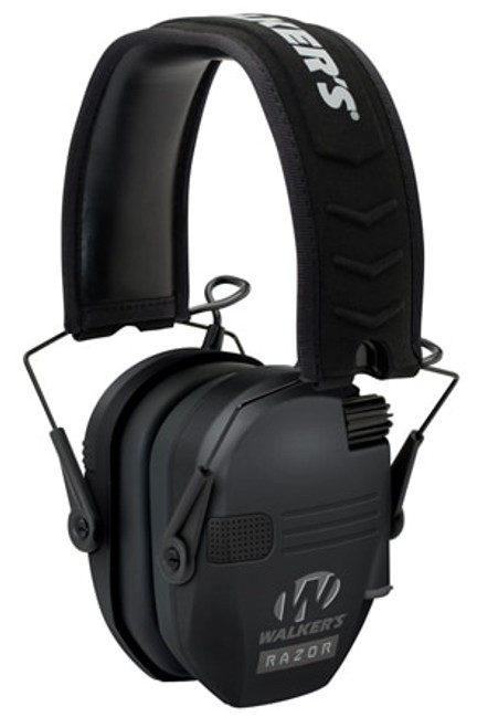 Walkers Game Ear Razor Slim Shooter Folding Electronic Earmuff 23 dB Black, AAA Batteries