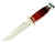 Ka-Bar Marine Hunter 5.88" Fixed Clip Point Plain Polished 4116 SS Blade, Stacked Finger Grooves Leather Handle, Includes Sheath