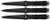 Uzi Accessories Throwing Knives 3" Fixed Straight Back Plain Black Stainless Steel Blade Black Nylon Cord Wrapped Handle