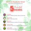 Stress & Headache Relief Tea - Chamomile, Lavender, Valerian root, Sleep tea, Anti depression tea, Restful sleep, Caffeine free  | By Tea Aroma | For USA | 1.76 Oz | 0.11 lbs