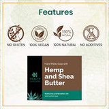 Natural Handmande Hemp & Shea Butter Soap 100 gm |By Health Horizons | 3.53 Oz | 0.22 lbs | SU-TQ-MAY20