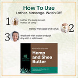 Natural Handmande Hemp & Shea Butter Soap 100 gm |By Health Horizons | 3.53 Oz | 0.22 lbs | SU-TQ-MAY20