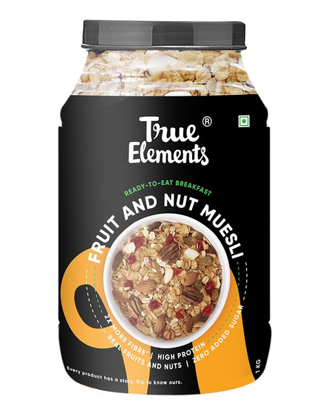 Fruit And Nut Muesli 1000gm | By True Elements | 35.27 Oz | 2.2 lbs