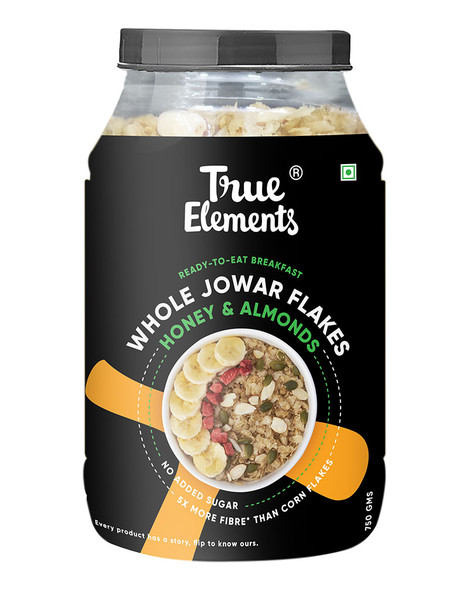 Jowar Flakes With Honey And Almonds 750gm | By True Elements | 0.03 Oz