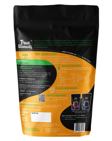 Raw Pumpkin Seeds 1000gm | By True Elements | 35.27 Oz | 2.2 lbs