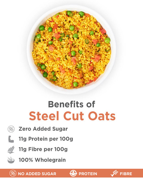 Steel Cut Oats Gluten Free 500gm | By True Elements | 17.64 Oz | 1.1 lbs