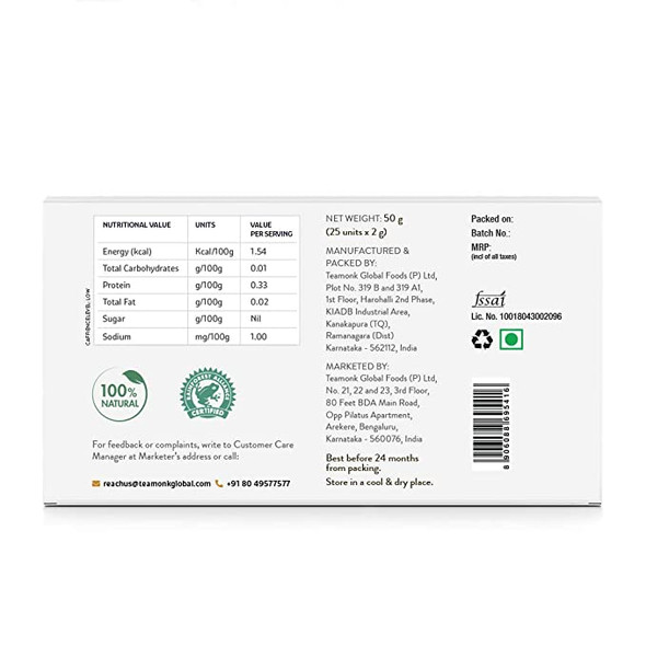 Kimaya White Tea, 25 Teabags | By Teamonk | 1.31 Oz | 0.08 lbs