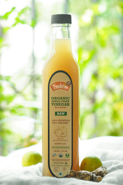Organic Apple Cider Vinegar with Mother 500ml | By Truefarm Foods | 17.64 Oz | 1.1 lbs