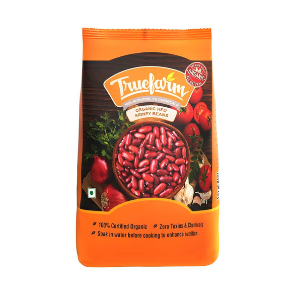 Organic Red Kidney Beans (500g) | By Truefarm Foods | 17.64 Oz | 1.1 lbs
