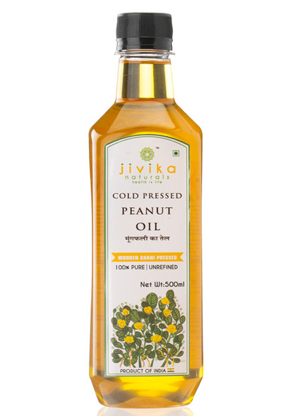 Cold Pressed Peanut Oil 500ml | By Jivika Naturals | 16.91 Oz | 1.1 lbs