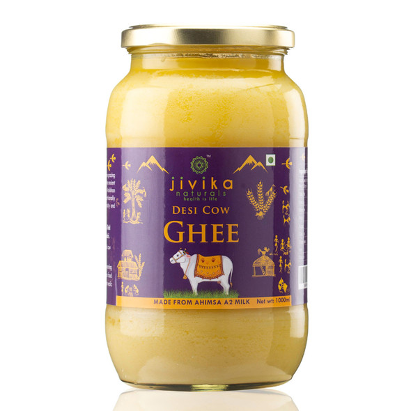 Desi A2 Cow Ghee (Bilona Ghee) 1L | By Jivika Naturals | 35.27 Oz | 2.2 lbs