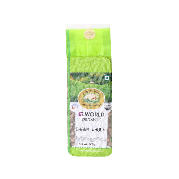 Black Chana, 500 g X 2 - Pack of 2 | By ELWORLD AGRO & ORGANIC FOODS | 70.55 Oz | 4.41 lbs