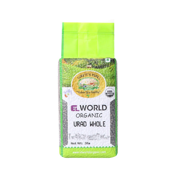 Urad Kali Whole (1 Kg) | By ELWORLD AGRO & ORGANIC FOODS | 35.27 Oz | 2.2 lbs
