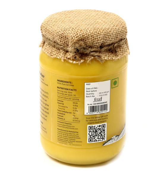 Certified A2 Ghee 500ml | By Truefarm Foods | 16.91 Oz | 1.1 lbs