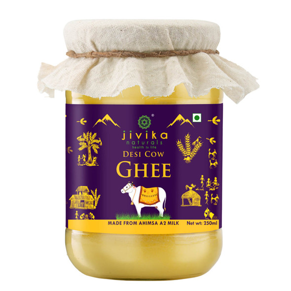 Desi A2 Cow Ghee (Bilona Ghee) 250ml | By Jivika Naturals | 8.45 Oz | 0.55 lbs