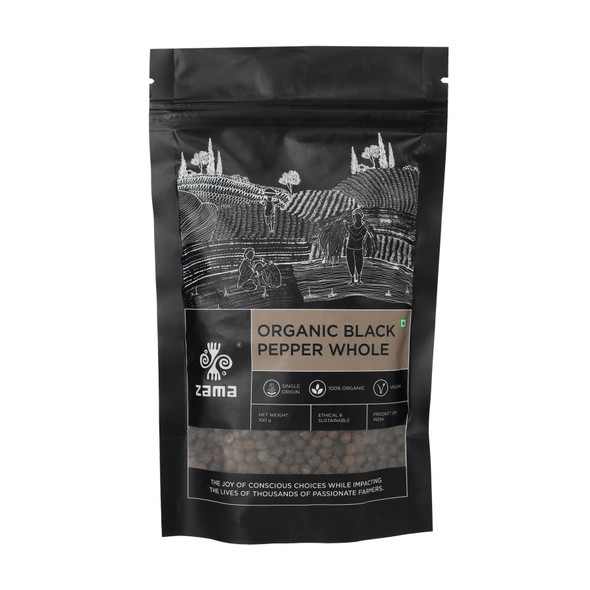 Organic Black Pepper Whole | By Zama | 3.53 Oz | 0.22 lbs