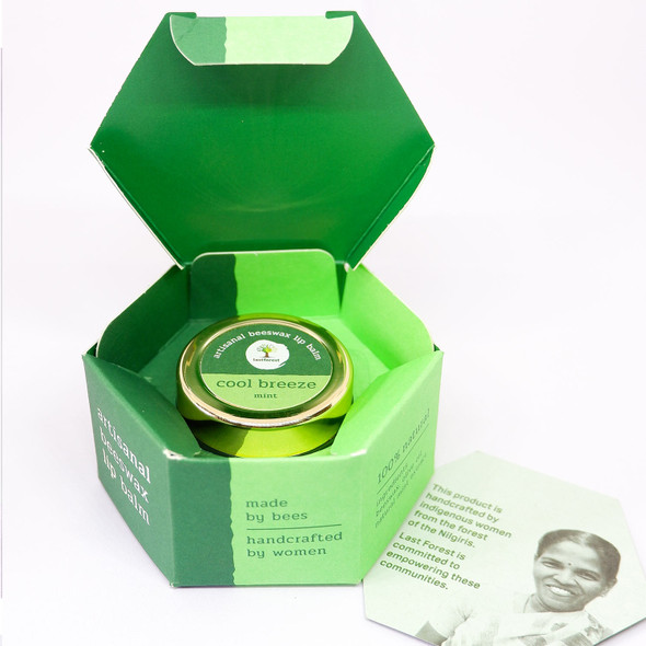 Artisanal, Handmade Beeswax Lip Balm Mint | By Last Forest | 0.18 Oz