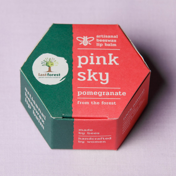 Artisanal, Handmade Beeswax Lip Balm Pomegranate | By Last Forest | 0.18 Oz