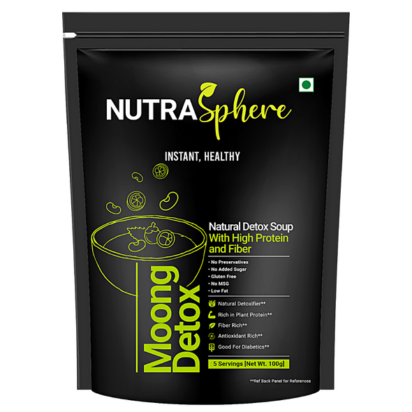 Moong Beans Detox Instant Soup Mix Powder (10 Servings) (5 Servings ) | By NutraSphere | 3.53 Oz | 0.22 lbs