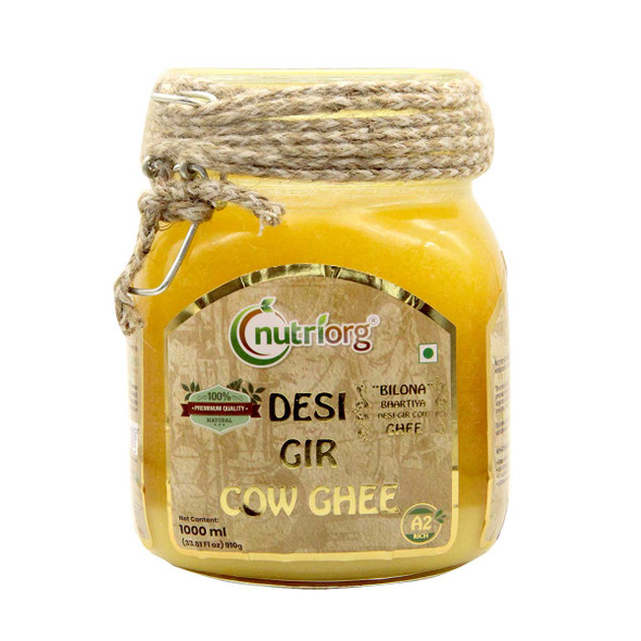 Desi Gir Cow Ghee 1000 ml | By Nutriorg | 33.81 fl Oz
