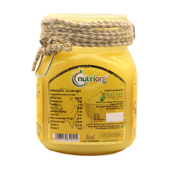 A2 Rich Cow Ghee 1000 ml | By Nutriorg | 33.81 fl Oz