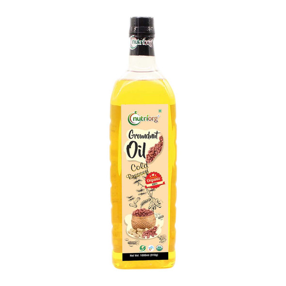 Certified Organic Groundnut Oil 1000ml | By Nutriorg | 33.81 fl Oz