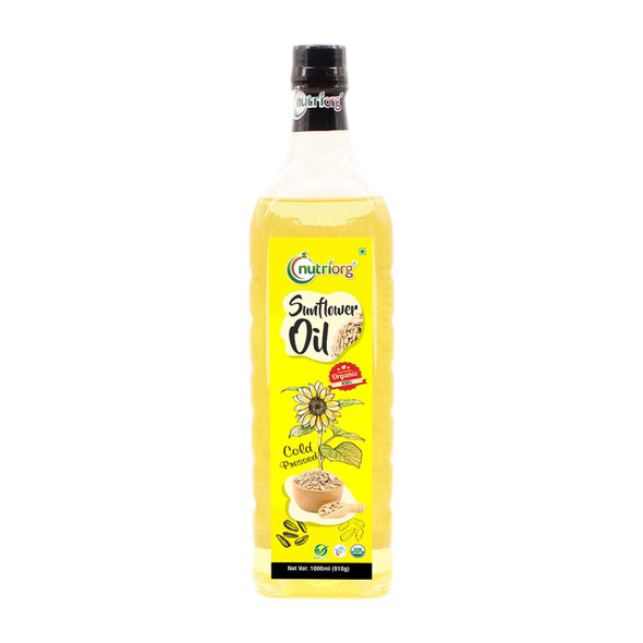 Certified Organic Sunflower Oil 1000ml | By Nutriorg | 33.81 fl Oz