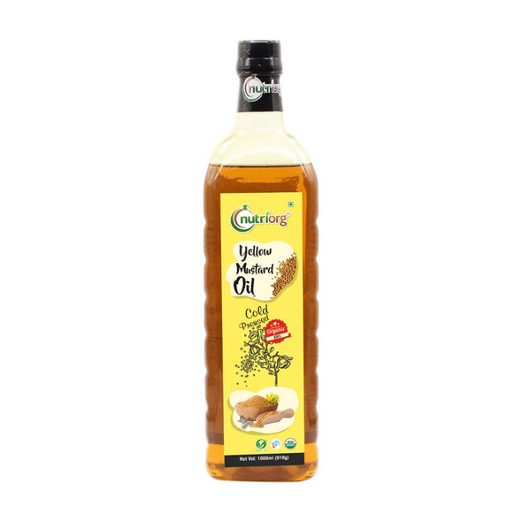 Certified Organic Yellow Mustard Oil 1000ml. | By Nutriorg | 33.81 fl Oz