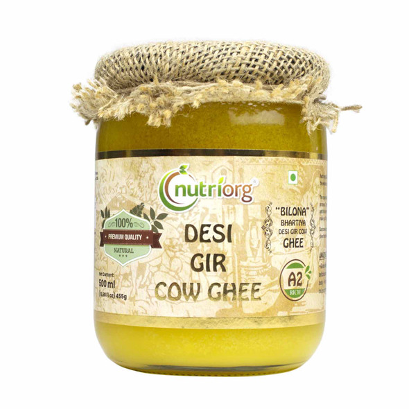 Desi Gir Cow Ghee 500 ml | By Nutriorg | 16.91 fl Oz