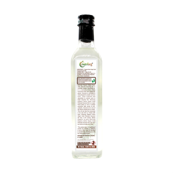 Certified Organic Virgin Coconut Oil 500 ml | By Nutriorg | 16.91 fl Oz