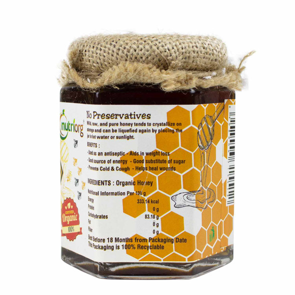 Certified Organic High Altitude Honey | By Nutriorg | 8.82 Oz | 0.55 lbs