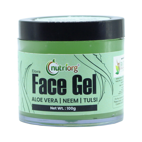 Aloevera Face Gel Neem & Tulsi ( Pack of 2) | By Nutriorg | 7.05 Oz | 0.44 lbs