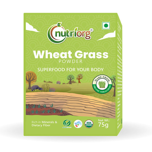 Certified Organic Wheatgrass powder | By Nutriorg | 2.64 Oz | 0.165 lbs