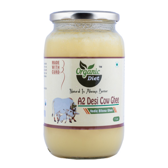 A2 Desi Cow Ghee | By Organic Diet | 33.81 fl Oz