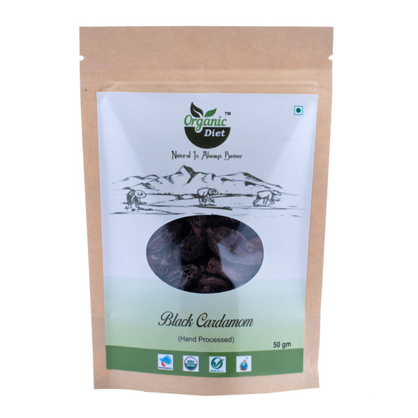 Black Cardamom(Badi Elaichi) | By Organic Diet | 1.76 Oz | 0.11 lbs