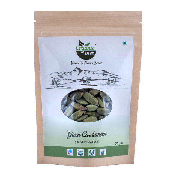 Green Cardamom(Choti Elaichi) | By Organic Diet | 1.76 Oz | 0.11 lbs
