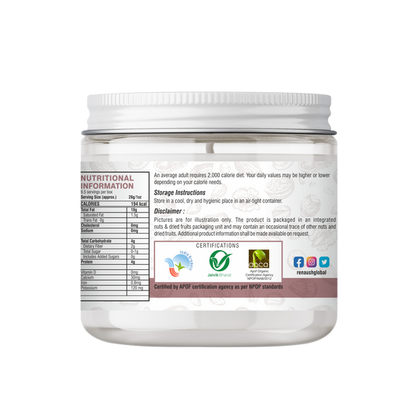 Certified Organic Walnut | By Renaush | 6.53 Oz | 0.41 lbs