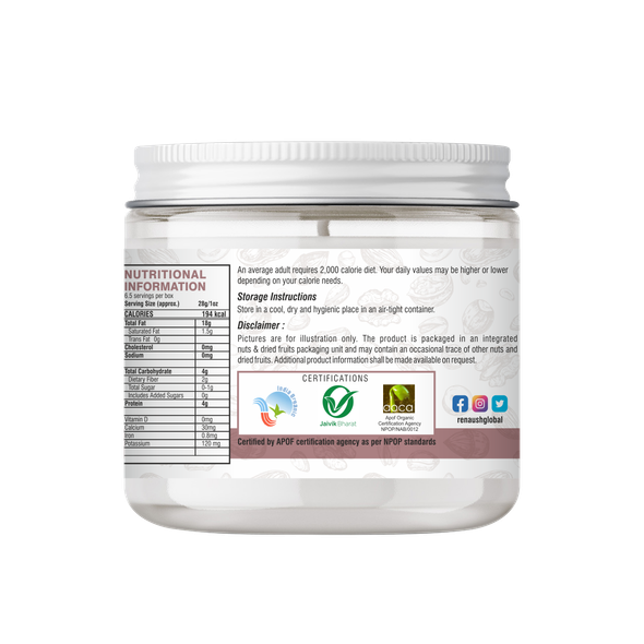 Certified Organic Walnut | By Renaush | 6.53 Oz | 0.41 lbs