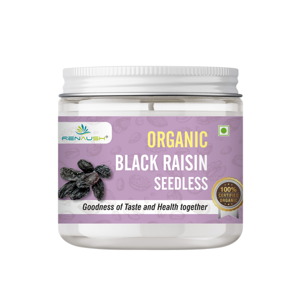 Certified Organic Black raisins | By Renaush | 8.82 Oz | 0.55 lbs