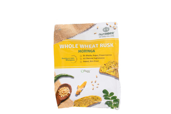 Whole Wheat Rusk Moringa Leaf | By [Nutribee] | 7.05 Oz Oz | 0.44 lbs lbs | SU-WOT-APR01