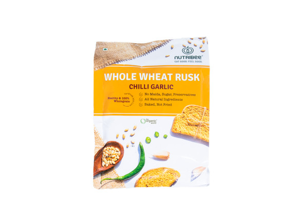 Whole Wheat Rusk Chilli Garlic | By [Nutribee] | 7.05 Oz Oz | 0.44 lbs lbs | SU-WOT-APR01