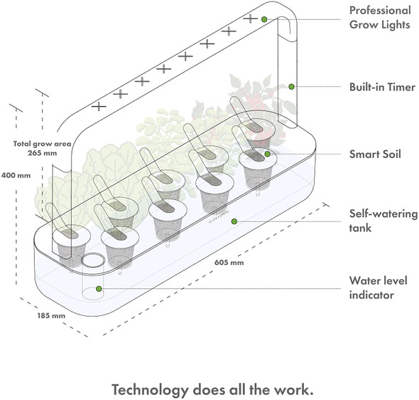 Click and Grow Smart Garden 9 Indoor Gardening Kit (Includes 3 Mini Tomato, 3 Basil and 3 Chilli Pepper Plant pods), White | by Grow Smart Greens | 84.66 Oz | 5.29 lbs